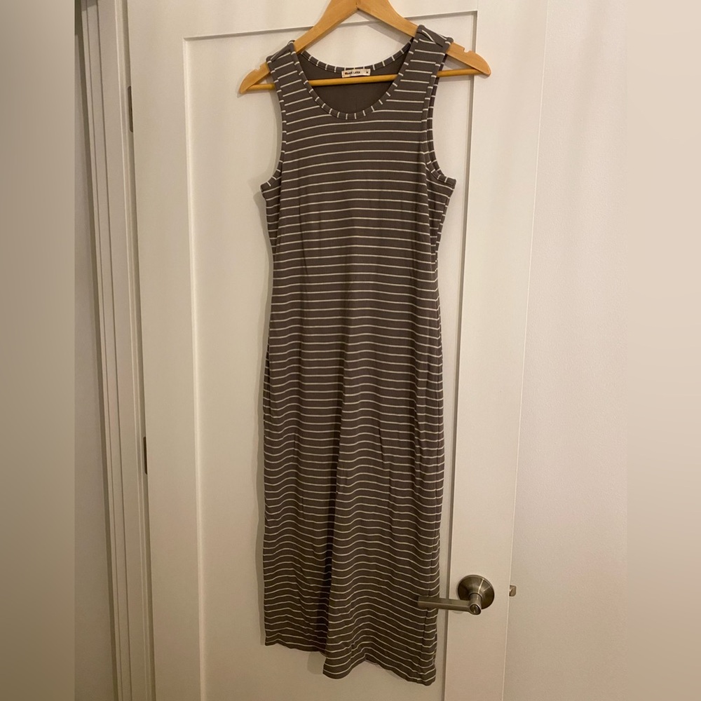 Marine Layer olive green striped dress - SOLD
